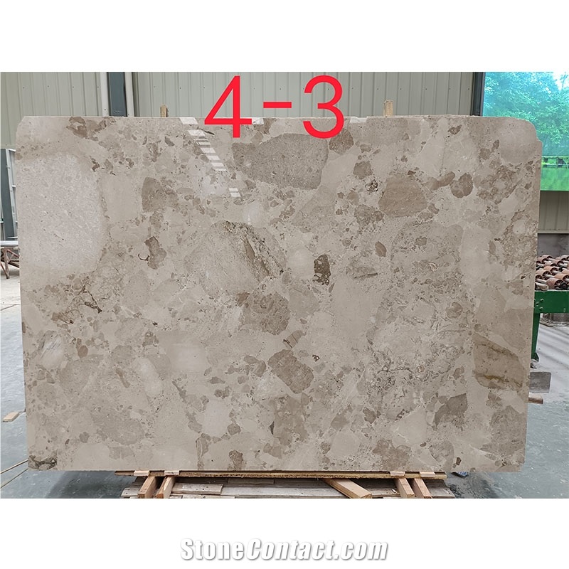Indonesia Beige Grey Marble Slab Home Flooring Decor