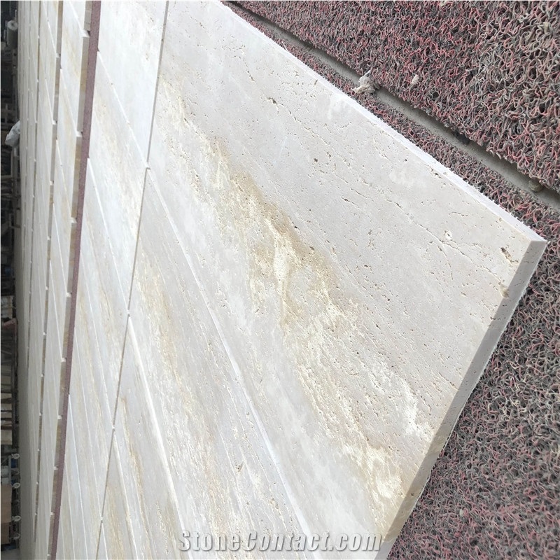Unfilled Polished Beige Travertine  Flooring Tiles