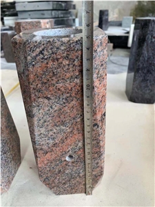 New Design Style Red Granite Monument Vase Flower Urn