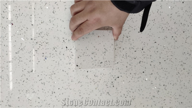 Artificial Quartz Slab Sparkle White Stone