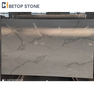 Popular Engineered Calacatta Quartz Stone Slabs For Sale