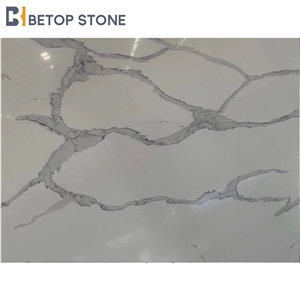 Quartz Stone Wall Flooring Slabs Calacatta Engineered