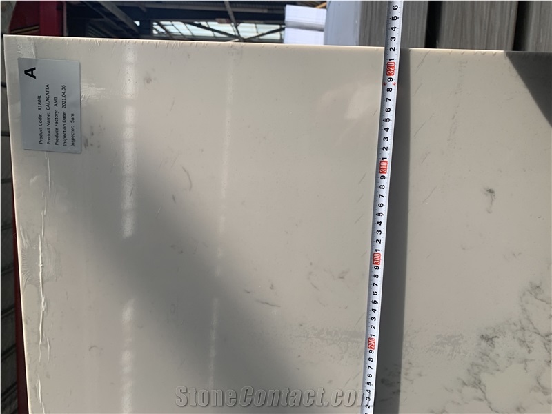 Solid Surface Calacatta Manhattan Quartz Countertops For Sale