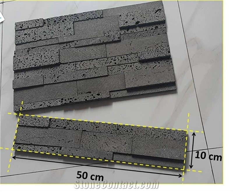 30 X 60 X 3Cm Honey Hole Lava Stone Grey Basalt Tile