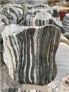 Black Tiger Veins Stepping Marble Milestone Paver Garden Design Ornaments
