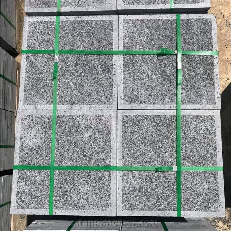 Square And Rectangle Pattern Carving Bluestone Tile Paver