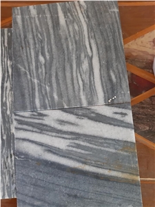 Swimming Pool Marble Paving Tile Black Tiger Veins Pool Pavers