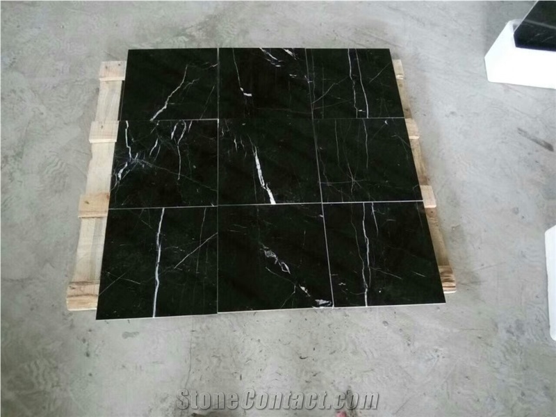 Black Markina Tiles Nero Marquina Select Marble Slab 