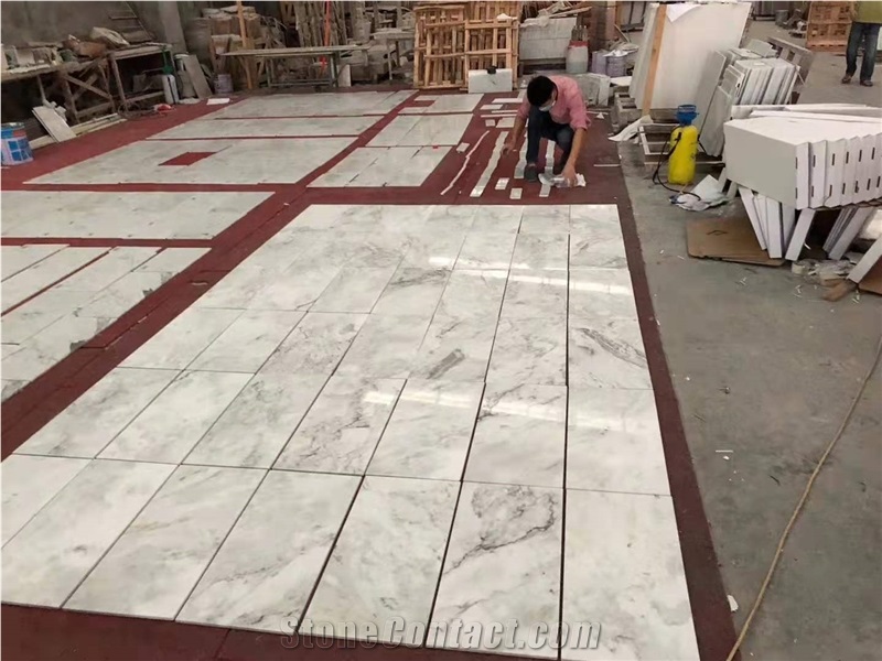 California White Marble Tiles Slabs For Cananda Project 