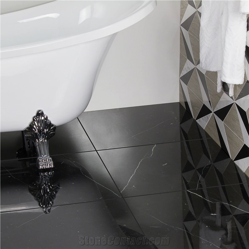 China Black Nero Oriental Marble Tiles For Bathroom