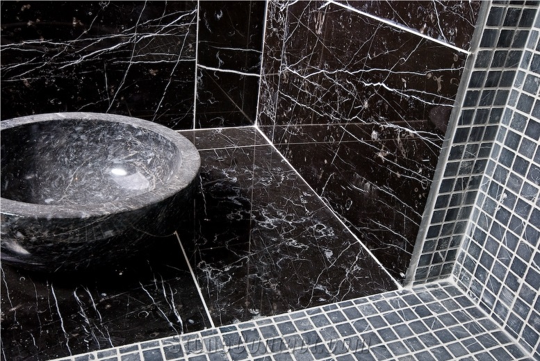 Mosa Classico Marble,China Black With Vein Marble Tiles 