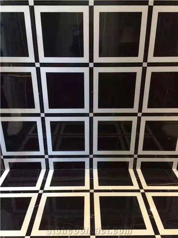 Sahara Noir Marble, Marbre Noir Sahara Tiles 