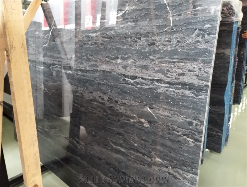 Vancouver Ocean Dark Grey Marble Slab 