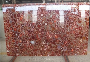 Red Agate Semiprecious Round Table Red Semiprecious Stone