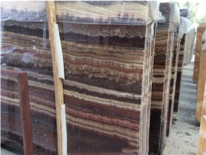 Black Fantastic Onyx Slab & Tile, Black Wooden Marble