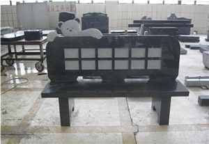 Black Granite Headstone Benches For Grave