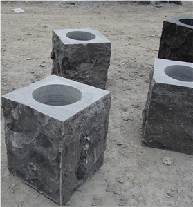Blue Limestone Flower Pots, Flower Vase