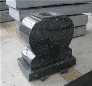 Blue Pearl Granite Heart Vases Flower Holders