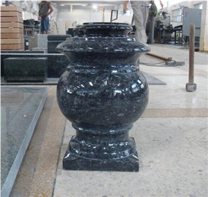 Blue Pearl Granite Tombstone Vases Funeral Accessories