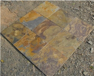 California Gold Slate Tiles Multicolor Slate India Tiles