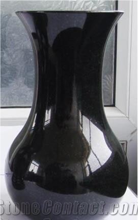 China Shanxi Absolute Black Polished Memorial Vases