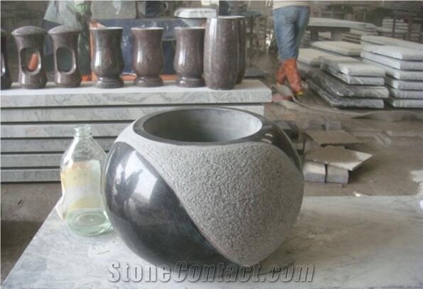 Grey  Granite Vase,Mounment Accessories