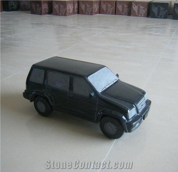Hand Carved Granite Stone Jeep Car Carving For Cemetery 
