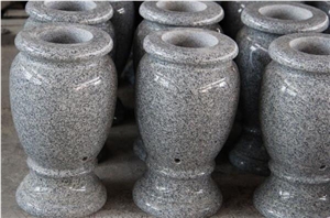 Light Grey G633 Polished Turned Monumental Vases