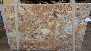 Mascarello Granite Slabs, Yellow Granite Slabs Brazil