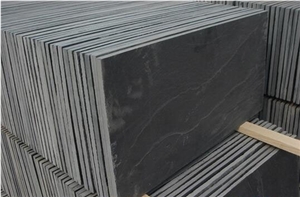 Natural Black Slate Flooring Tiles, Jiujiang Black Slate