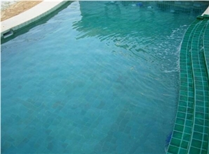 Natural Green Swimming Pool Tiles Green Sukabumi Stone