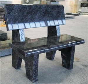 Ocean Blue Granite Stone Monumental Memorial Bench
