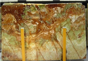 Rusty Green Onyx, Multicolor Green Onyx Slabs