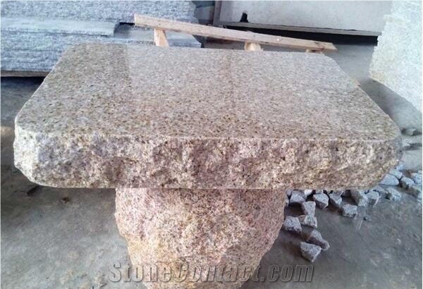 Table Base With Granite Top, Yellow Granite Tables