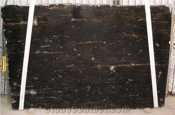 Titanium Granite Slab, Brazil Black Granite