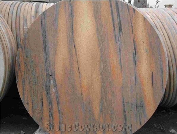 Wellest M108 Sunset Red Marble Table Top, Restaurant Top