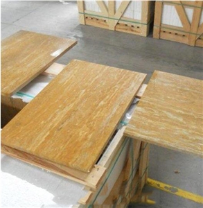 Yellow Travertine Tile, Turkey Yellow Travertine
