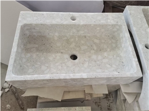 Terrazzo Bathroom Vessel Sink Artificail Stone Wash Basin