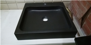 Basalt Stone Bathroom Square Sink Black Basalt Wash Basin