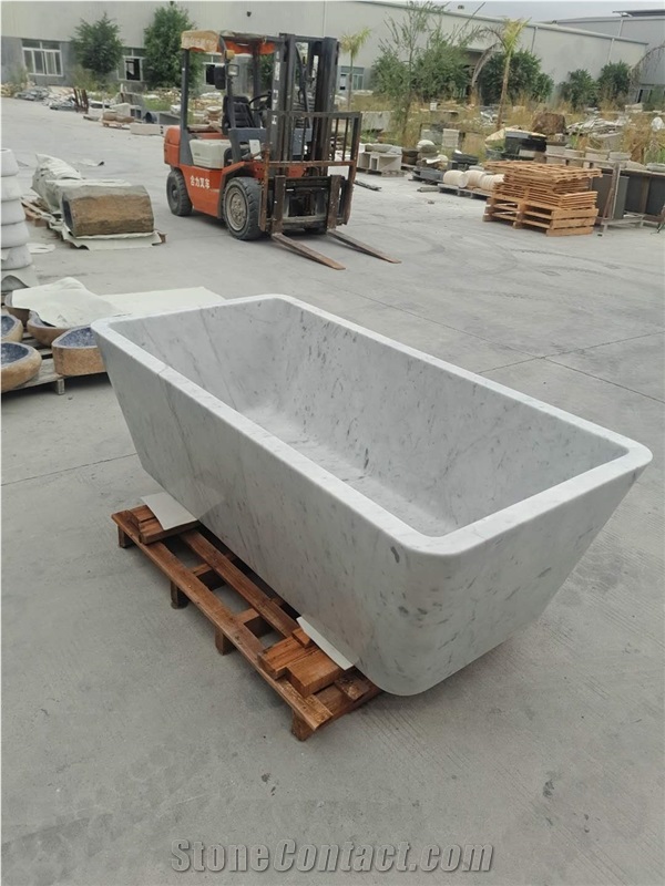 Custom Designed Marble Bathtub Carrara Oval Hotel Bath Tubs 