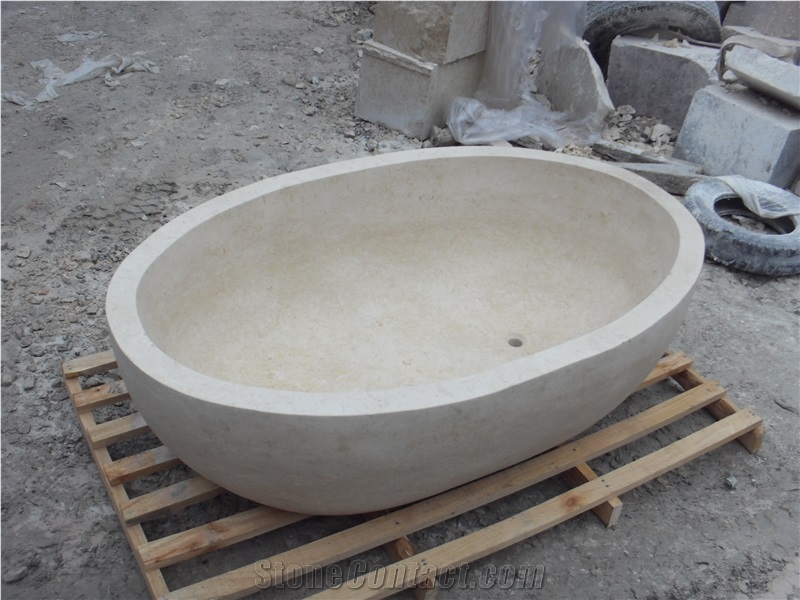Designed Marble Vessel Bathtub Nero Marquina Oval Bath Tubs