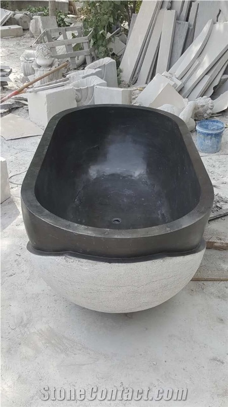 Designed Stone Bath Tubs Blue Limestone Pedestal Bathtub