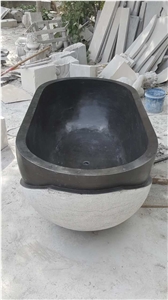 Designed Stone Bath Tubs Blue Limestone Pedestal Bathtub