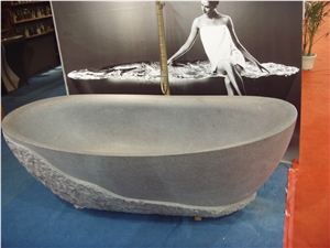 Granite Hotel Oval Bathtub Padang Black Pedestal Bath Tubs