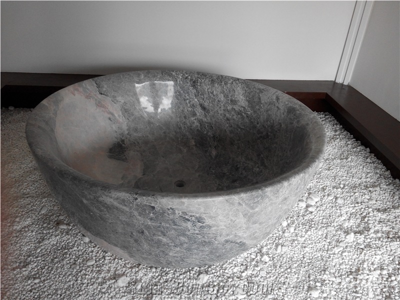 Grey Marble Oval Freestanding Bathtub Rose Grey Bath Tubs 