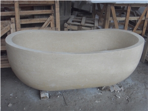 Interior Marble Stone Bathtub Crema Marfil Vessel Bath Tubs