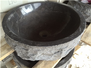 Limestone Round Bathroom Sink Blue Stone Wash Basin