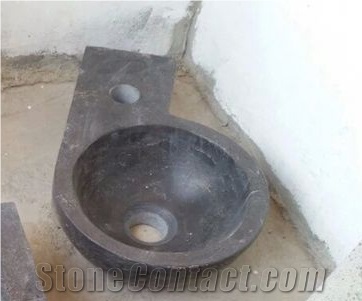 Limestone Round Bathroom Sink Blue Stone Wash Basin 