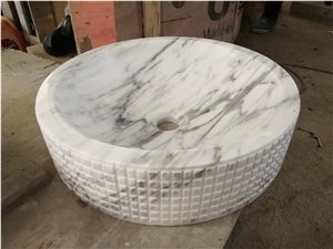 Marble Bathroom Round Sink Statuario Round Wash Basin Sink