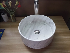 Marble Bathroom Round Wash Basin Volakas Round Sink
